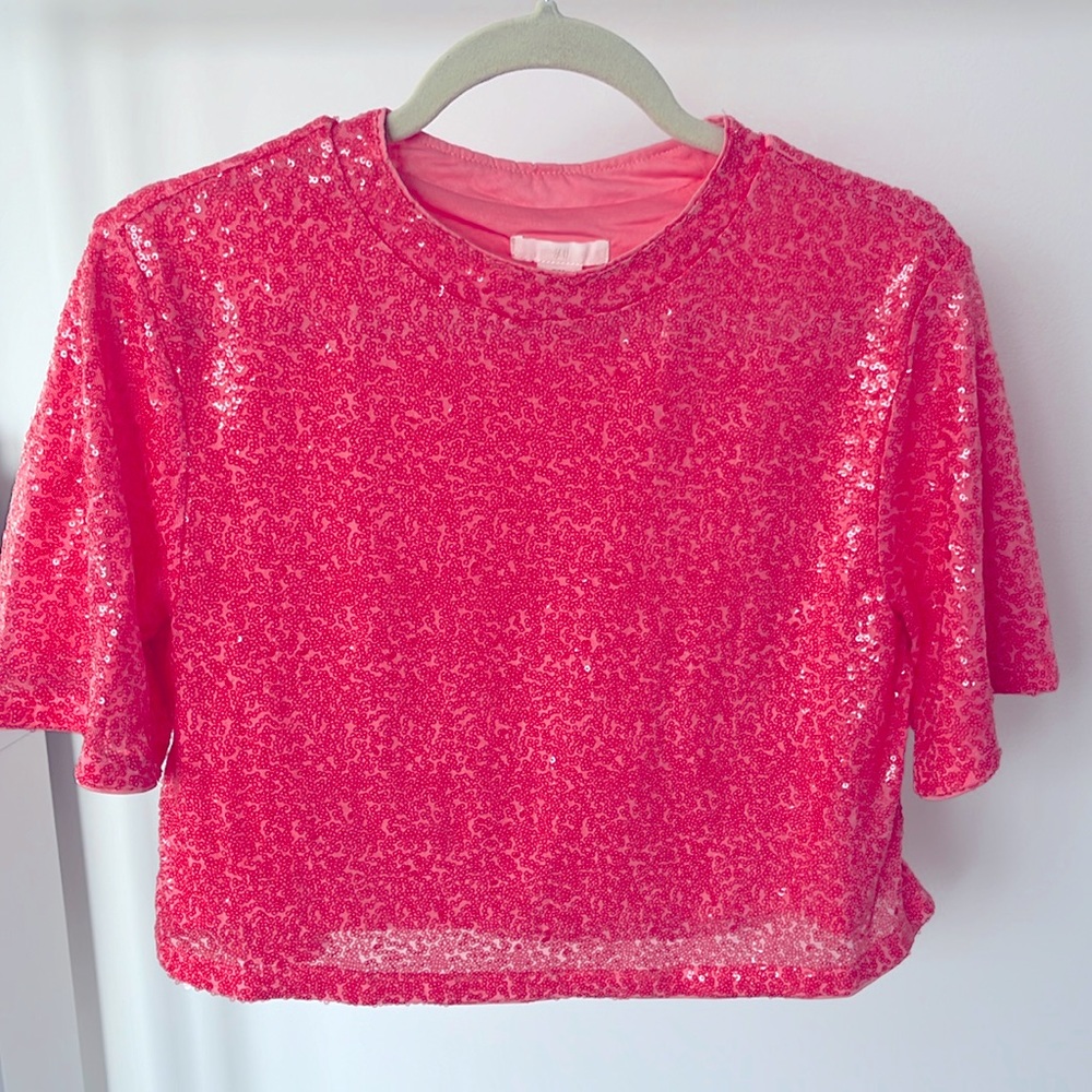 Barbie core sequin crop top